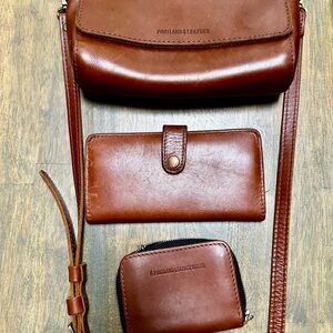 Portland Leather Rich Brown Accessory Trio